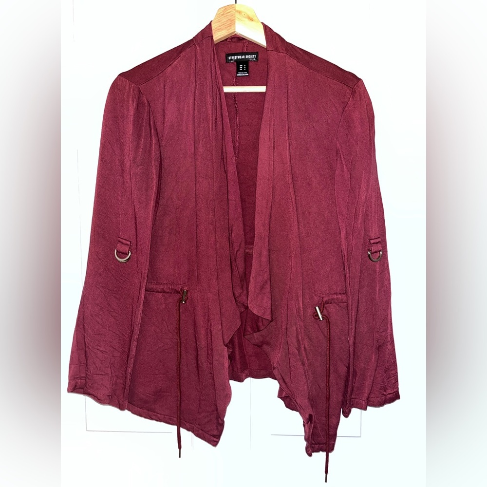Red Burgundy Streetwear Society Cardigan Small